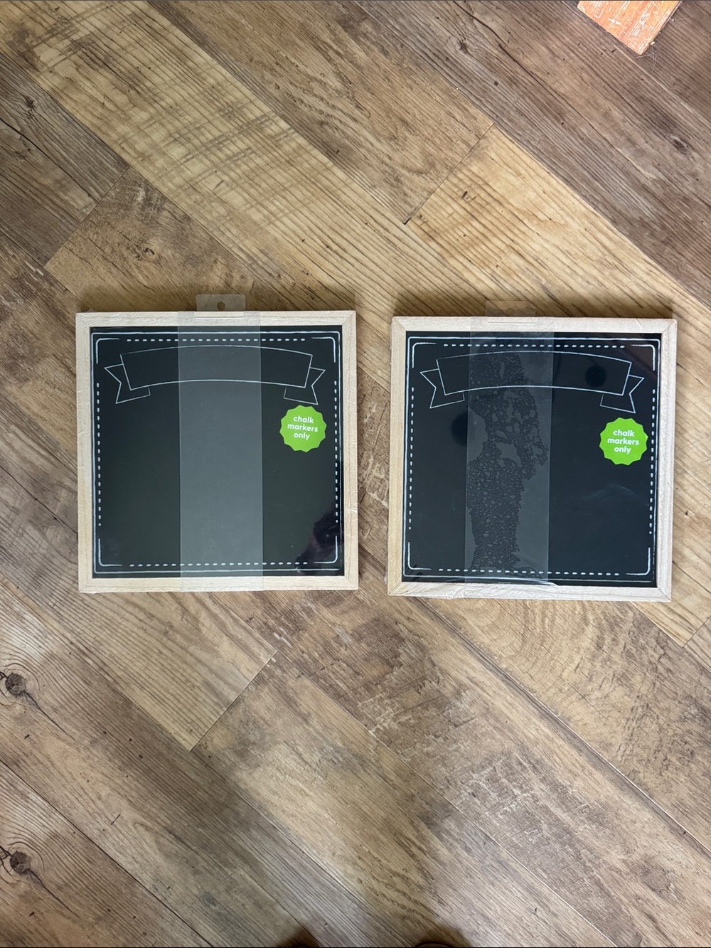 Set of 2 Small Framed Chalkboard Signs with Banner